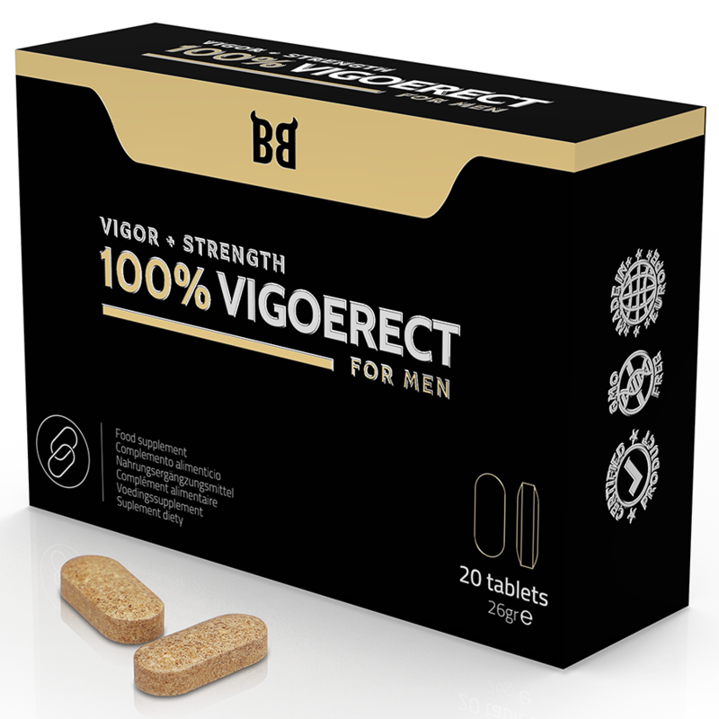 100% VIGOERECT VIGOR + FORÇA PARA HOMENS 20 COMPRIMIDOS