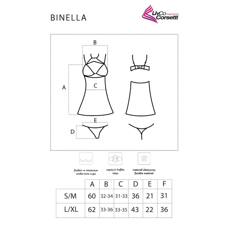 BINELLA SET BABYDOLL + TANGA N 10