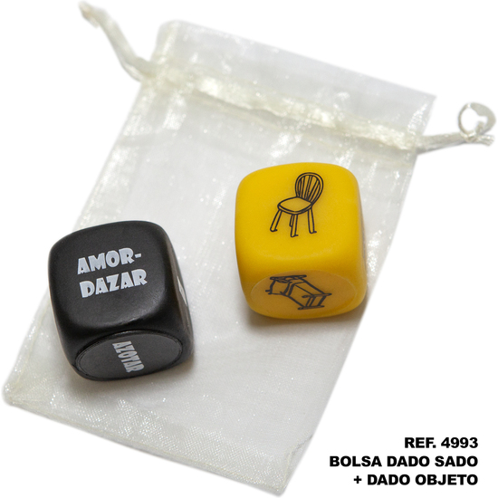 Saco de 2 dados de sado de 3 mm x 3 mm + dados de objeto