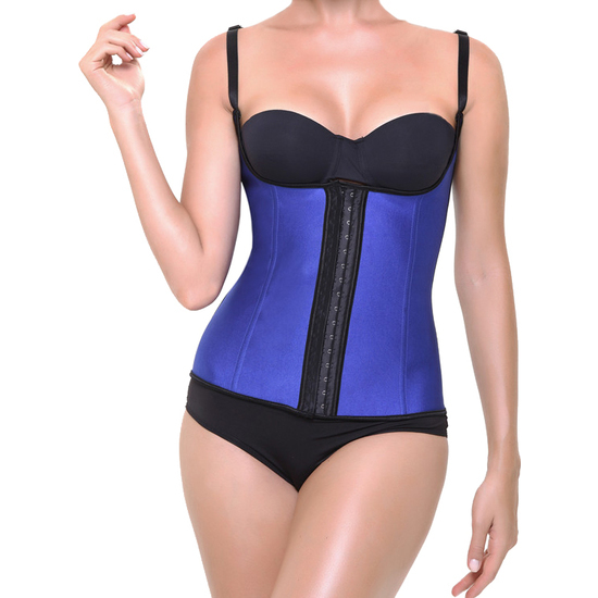 Corset em forma de látex azul