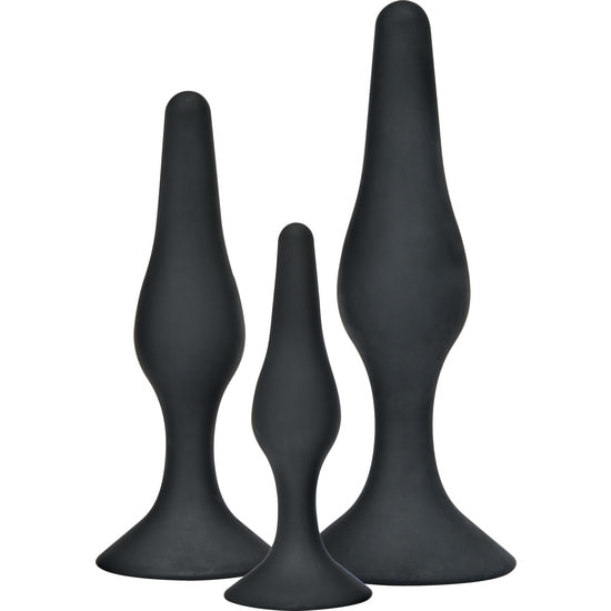 Kit de companheiros Curvy 3 plugues de silicone preto