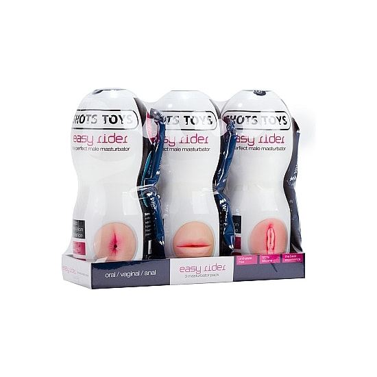 Pack masturbador masculino de 3 boca, bunda e vagina