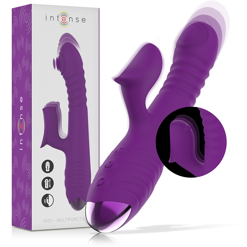 INTENSO - VIBRADOR RECARREGÁVEL MULTIFUNÇÃO IGGY PARA CIMA E