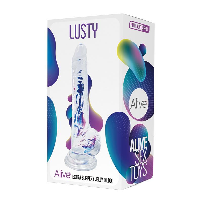 LUSTY REALISTIC PÊNIS TRANSPARENTE 18 CM