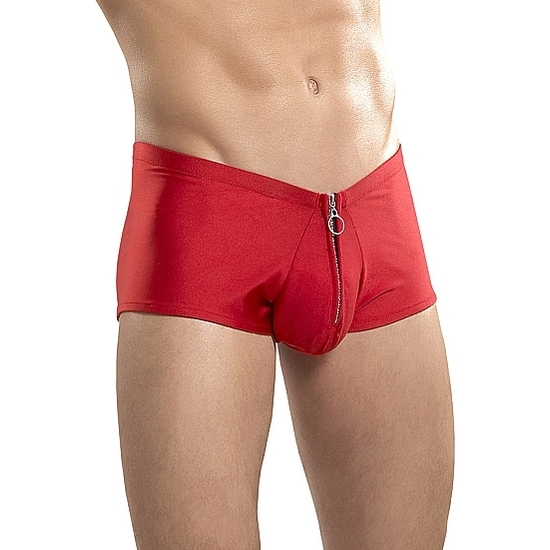 Boxer vermelho com zíper frontal