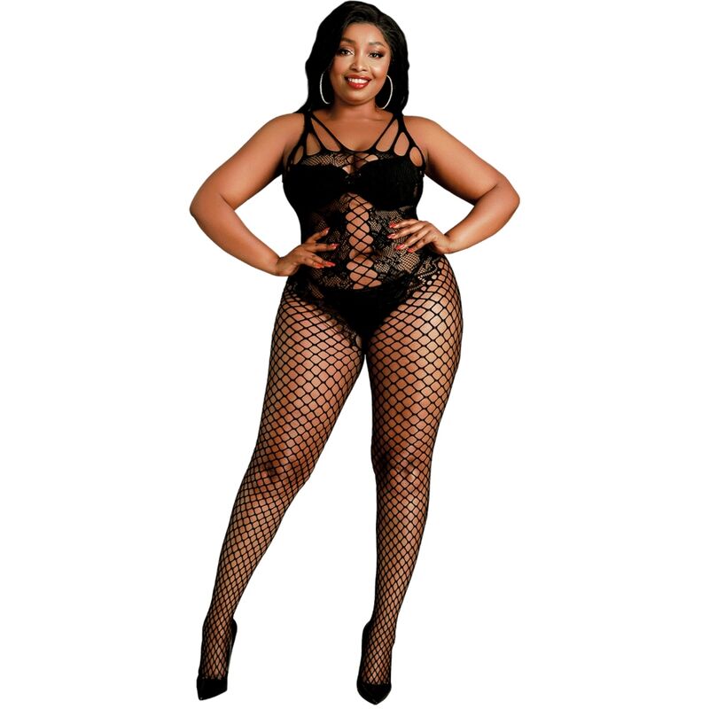 MODELO 4 BODYSTOCK PRETO PLUS SIZE