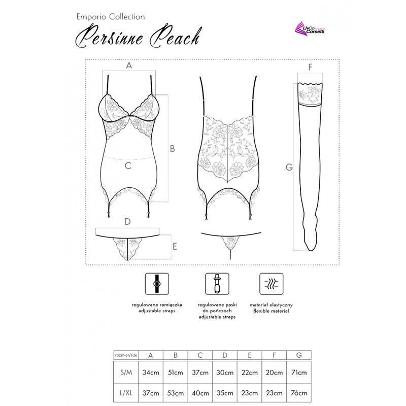 PERSINNE PEACH SET CORSET + PA 10