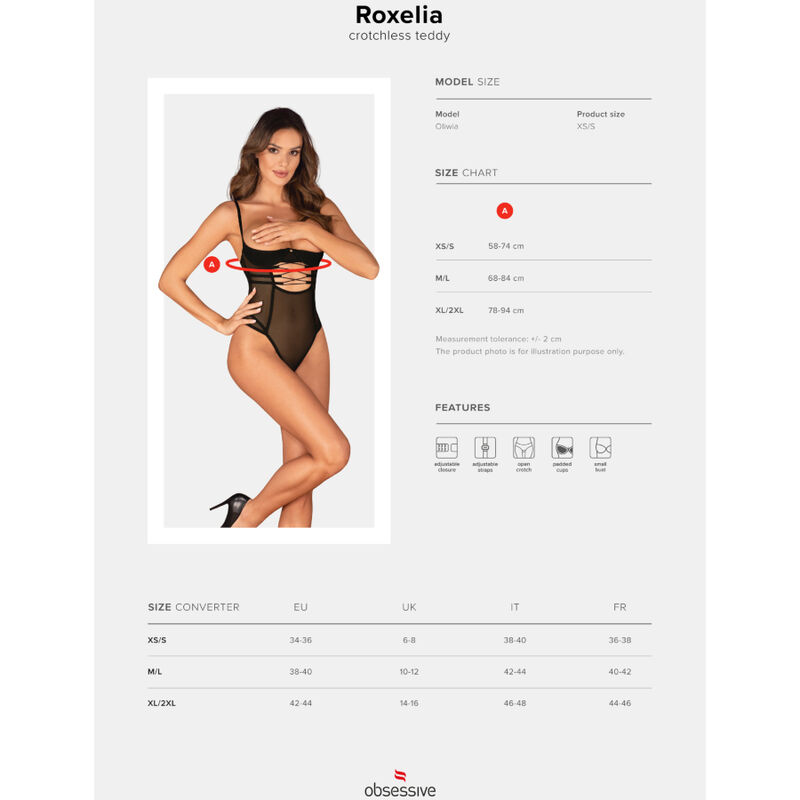 ROXELIA CROTCHLESS TEDDY XS/S 20