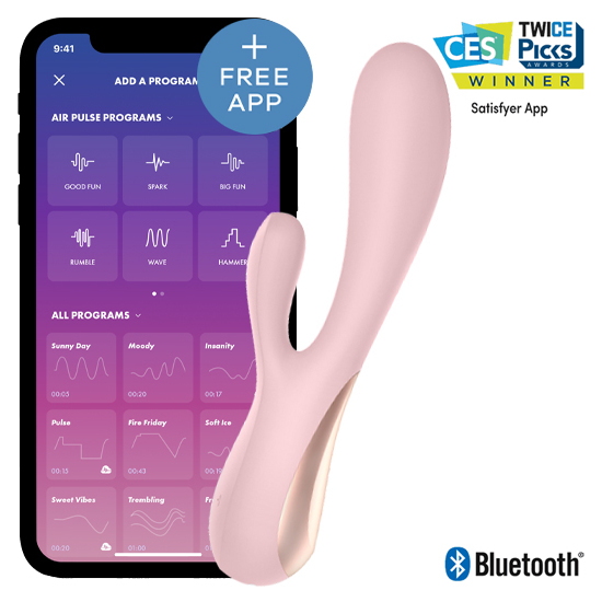 VIBRADOR MONO FLEX COM APP E BLUETOOTH SATISFYER MALVA