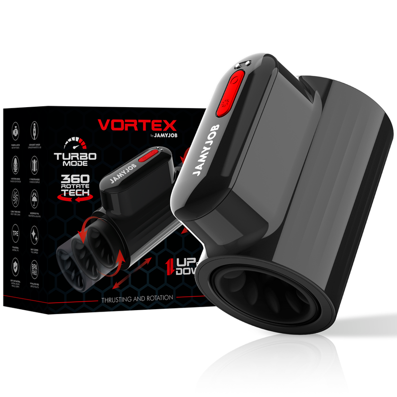 VORTEX MASTURBADOR TURBO COM IMPULSO E ROTAÇÃO 360º PARA CIM