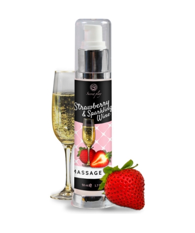 ACEITE MASAJE FRESAS &AMP; óleo de massagem morango champanhe secret play 50ml