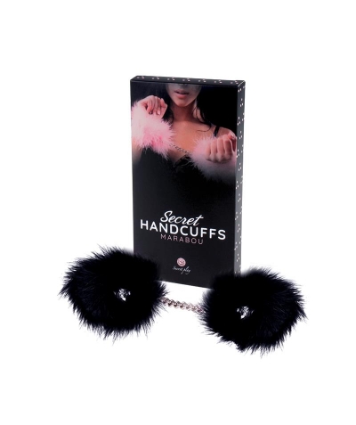 ALGEMAS SECRET HANDCUFFS MARAB Esposas de penas macias para iniciantes em bondage.