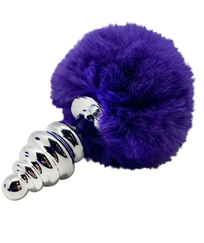 ESPIRAL METAL POMPON VIOLETA O Plug anal de metal com design especial