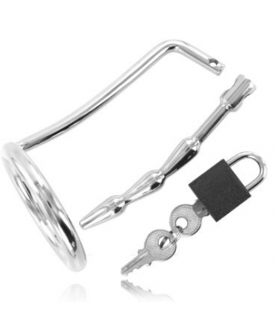 ANILLO  LOCKED Plug uretral com anel de metal bdsm, experiência intensa.