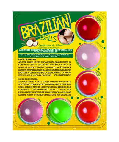 BRAZILIAN BALLS AROMATHERAPY Beijáveis bolas brasileiras bolas lubrificantes multi sabores 6 x 4gr