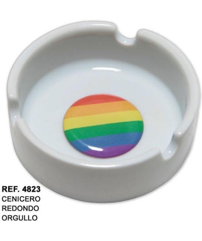 CENICERO REDONDO BANDERA LGBT  Cinzeiro pequeno, cerâmica, decoração lgbt, funcional.