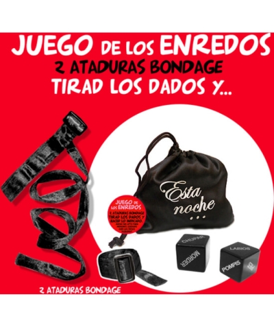 ENREDOS Saco de jogo preto tangle laços+2 dados