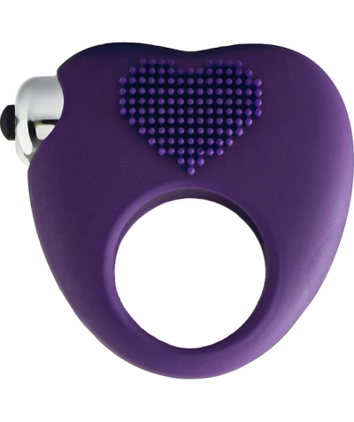 COCKRING Anel vibratório roxo com estimulação em forma de coração