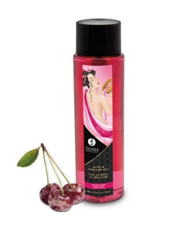 GEL FROSTED CHERRY Gel com aroma de cereja beijável para o chuveiro.