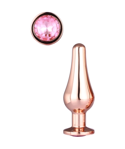 GLEAMING LOVE ROSE GOLD PLEASU Plug anal com joia redonda, tamanho s.