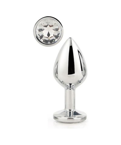 GLEAMING LOVE  SILVER Plug anal pequeno com pedra preciosa brilhante.