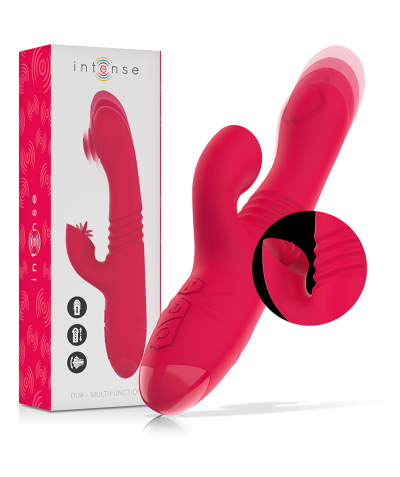 DUA 2 em 1: estimulador de clitóris com língua e vibrador com movimento