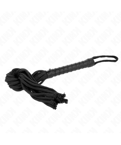 LÁTIGO DE CUERDA NEGRO 56 CM Acessórios bdsm para diversificar experiências, prazer e controle.