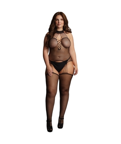 SUSPENDER FISHNET CHOKER BODY Le désir - bodystocking de rede de arrastão suspensor - preto