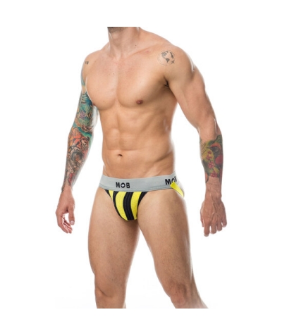 MOB STRIPE CLASSIC JOCK YELLOW Tanga listrada amarela e preta perfeita para seduzir