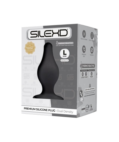 SILEXD PLUG NEGRO  Brinquedo sexual anal termorreativo para exploração íntima.