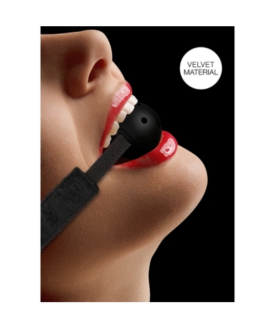 VELVET BREATHABLE BALL GAG Mordaça respirável ajustável em velcro