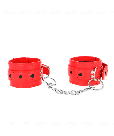 MUÑEQUERAS ROJO CON INCRUSTACI Pulseiras de pulso para experiências bdsm seguras e prazerosas.