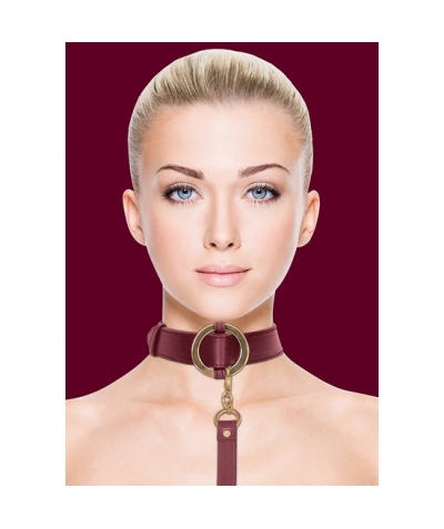 COLLAR WITH LEASH Ai halo - coleira com guia - bordeaux