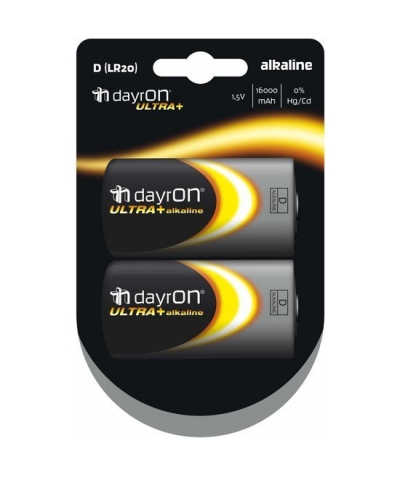 PILA LR 20 ALKALINE Bateria alcalina lr20 1.5v dayron pack 2