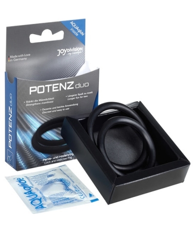 POTENZ  POWER Anéis para pênis médios potenz duo - preto