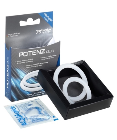 POTENZ PLUS  POWER Anéis para pénis médios potenz duo - transparentes