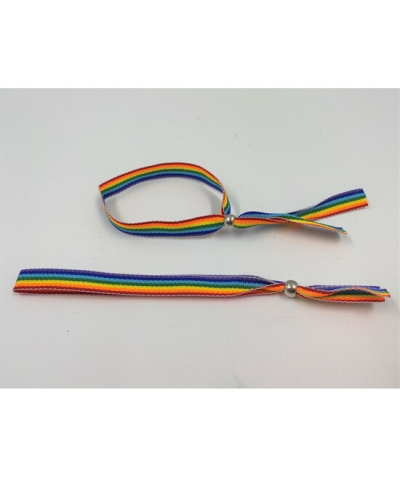 PULSERA CON BOLITA PLATEADA -  Pulseira ajustável com cores lgbt+ e bolinha.