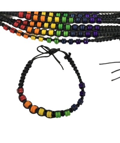 PULSERA CUENTAS BANDERA LGBT Pulseira de fio ajustável com bandeira lgbt