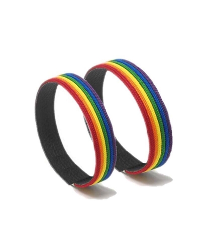 PULSERA DE CUERO NEGRO BANDERA Pulseira de couro preto com bandeira lgbt+