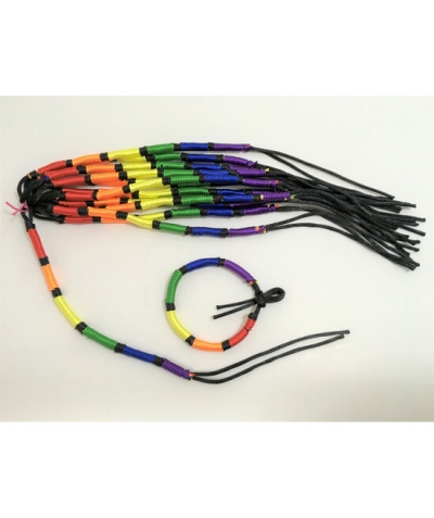 PULSERA HILO REDONDA BANDERA L Pulseira ajustável lgbt+ com fios de cores