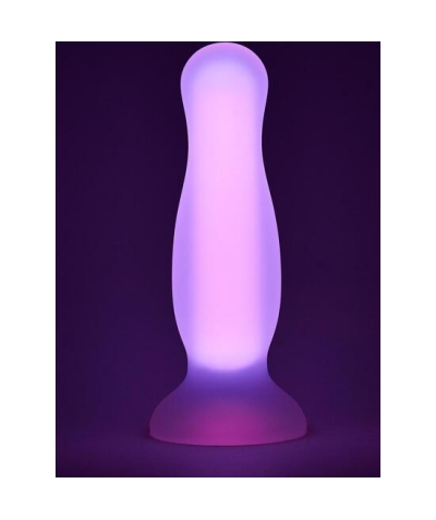 DILDO BRILLANTE ROSA Brinquedo sexual anal de silicone que brilha.