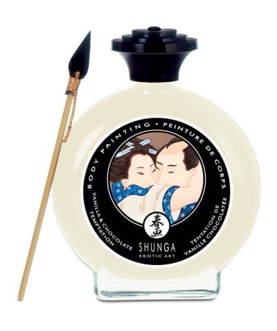 PINTURA CORPORAL SHUNGA Pintura corporal comestível sabor chocolate-vanilla criativa erótica.