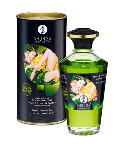 SHUNGA WARMING OIL Shunga óleo de massagem afrodisíaco aroma de chá verde