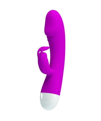 SMART WILL Vibrador de silicone elegante com estimulador clitoriano.