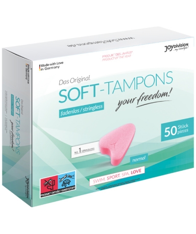 SOFT-TAMPONS Absorventes higiênicos sem fio para mulheres ativas.