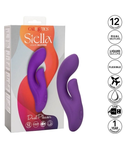 STELLA DUAL PLEASER VIOLETA Massageador para ponto g de alta qualidade