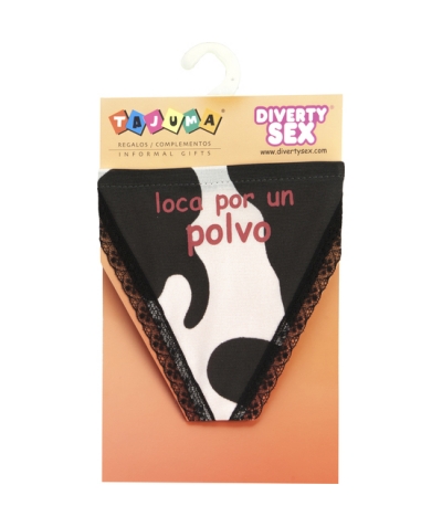 TANGA VACA CHICA LOCA Tanga de vaca divertida e confortável, ideal para presentes.