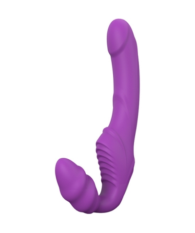 DOUBLE DIPPER PURPURA Um brinquedo erótico sem correias e vibrador.