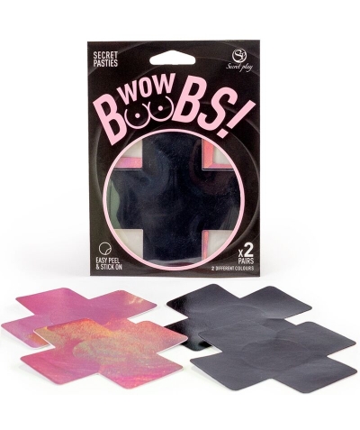 WOW BOOBS! CUBRE PEZONES CRUZ  Cobre mamilos holográficos para decoração corporal sensual.