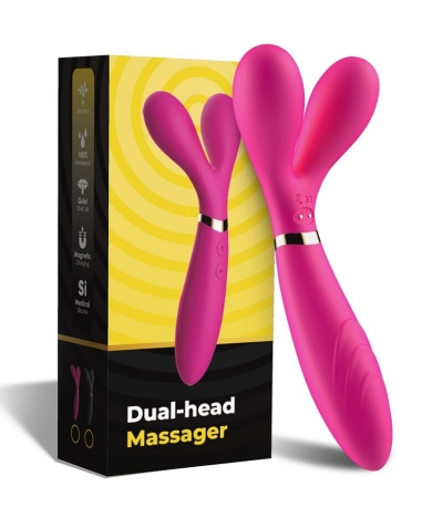 ARMONY RELAX PRO Y-wand masajeador & vibrador cabeza doble fucsia